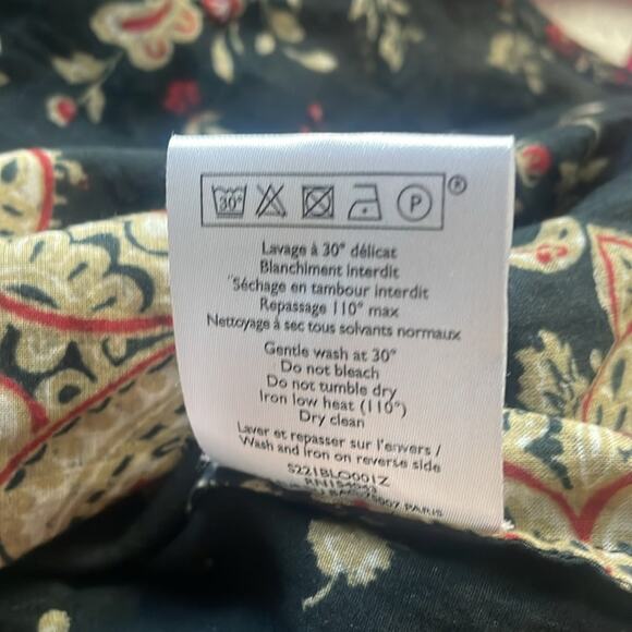 Sezane Meadow Floral Blouse Black Multi - Picture 15 of 16